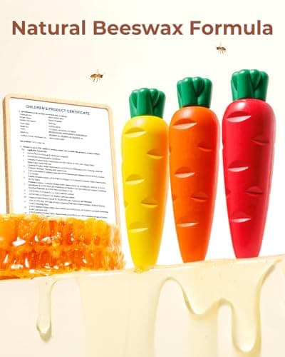 JUPITEARTH Carrot Crayons for Kids 24 Colors, Non Toxic Beeswax Toddler Crayons with 30-Page Coloring Book and 120 PDF Pages, Mess-Free Coloring for Kids Art Supplies Gift - Thumbnail 3