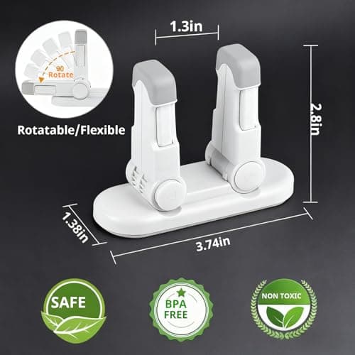 4-Pack Door Handle Baby Proof Lock – Child Proof Door Lever Lock for Kids Safety – Stops Toddler, Dog & Cat from Opening Doors – Easy One-Hand Adult Use, No-Drill Adhesive – Fits Home Bath/Kitchen - Thumbnail 4