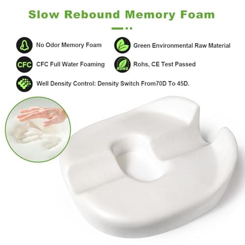 Donut Pillow Coccyx Seat Cushion for Prostate, Sciatica, Pelvic Floor, Pressure Sores, Pregnancy, Perineal Surgery, Postpartum Recovery Pain Pressure Relief Memory Foam Chair Pad - Thumbnail 3