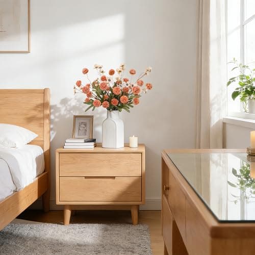 LILUYTO Faux Flowers for Vase,8 pcs Artificial Pom Pom Chrysanthemum Flowers with Wild Flowers,Spring Floral Stems Arrangements for Home Decor, Centerpieces for Tables, Rustic Decorations - Thumbnail 6