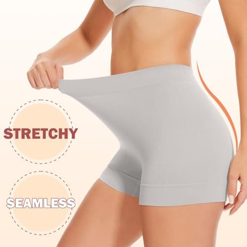 UUMIAER 3 Pack Slip Shorts for Under Dresses, Anti Chafing Women Boyshort Shapewear Yoga Shorts, Size L - Thumbnail 2