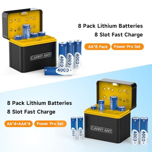 CARRY ANY Rechargeable Batteries Lithium 8 Pack with Charger - 1.5V 4000mWh High Capacity Rechargeable AA Battery, Li-ion Doubel A Batteries for Blink Outdoor Camera - Thumbnail 5