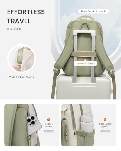 LOVEVOOK Backpack for Women, Kid Backpack Fit 15.6 Inch Laptop, School Backpack for students,Teen Bag Purse for Girls - Thumbnail 4