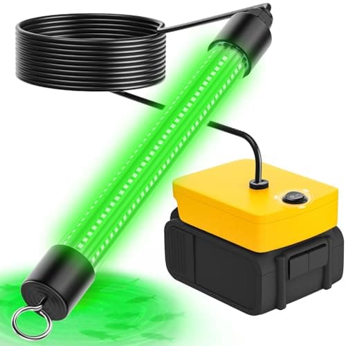 Underwater Fishing Light Compatible for Dewalt 20V/60V Battery, 3000 Lumens Green Fishing Light, IP68 Waterproof Fish Attractor for Boats, Docks, Kayaks (Battery Not Included) - Image 1
