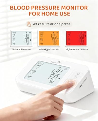 Blood Pressure Monitors for Home Use, Clinically Accurate Blood Pressure Machine, XL Blood Pressure Cuff, Irregular Detection, Large LCD 3-Color Display, Dual User, Voice Broadcast, Rechargeable - Thumbnail 4