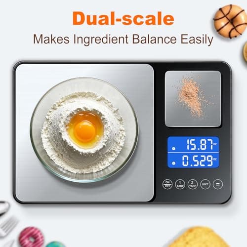 KUAIVO 0.001oz/33lbs Dual Platform Food Kitchen Scales Digital Weight Grams and Ounces, Two Precisions Kitchen Scale for Sourdough Bread, Baking and Cooking with 7 Units Tare, Accumulation Functions - Thumbnail 2
