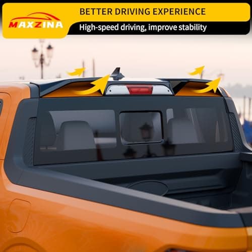Maxzina Truck Cab Spoiler Compatible with 2022-2025 Ford Maverick Pickup Cab Rear Roof Spoiler Wing Lip ABS Plastic for 2024 Maverick Accessories (Glossy Black) - Thumbnail 4