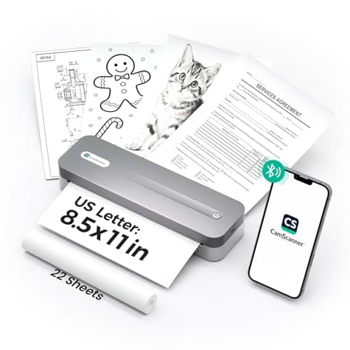 CamScanner P1 Pro Portable Inkless Printer, 300 DPI Wireless Thermal Printing for iPhone Android Laptop PC, Print US Letter Documents Receipts Anywhere, for Travel Remote Work Home Office School, Grey - Image 1