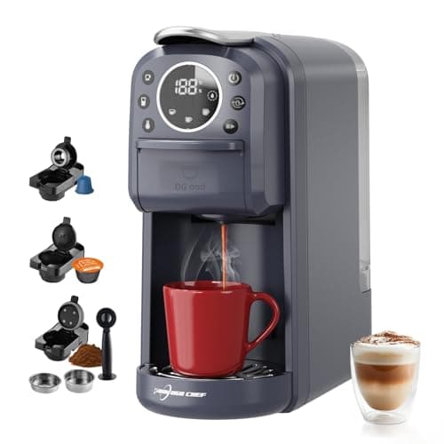 Multi-Capsule Espresso 4in1 Coffee Maker,Single Serve Coffee Machine for Nespresso,Dolce Gusto,ESE Pods & Ground Coffee or Hot Water,Smart & Compact Design in Any Space,20Bar,CM-C05A - Image 1