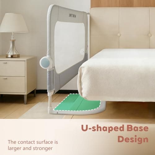 Bed Rail for Toddlers, 59in Folding Toddler Bed Rail Guard with Reinforced Anchor System & Sturdy Metal Frame, Portable Bed Railing for Baby Fits Crib,Twin, Queen & King Bed, Breathable Mesh - Thumbnail 4
