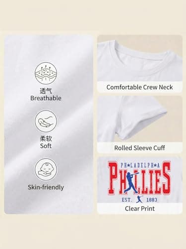 Baseball Shirts Women Game Day Mom T Shirt Funny Baseball Fan Graphic Tee Casual Short Sleeve Tops White - Thumbnail 6