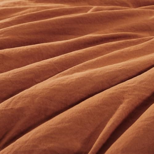 WRENSONGE King Size Comforter Sets- 7 Pieces Soft Burnt Orange Bed in a Bag King with Fitted Sheet, Flat Sheet 2 Pillow Shams, and 2 Pillowcases- Warm Bedding Set for All Season - Thumbnail 5