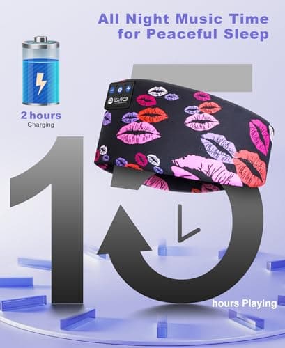 LOVE EYE Sleep Headphones Wireless Headband Headphones Bluetooth 5.4 for Side Sleeper Bluetooth Headband Earphones for Sports for tech Gadgets Gifts - Thumbnail 5