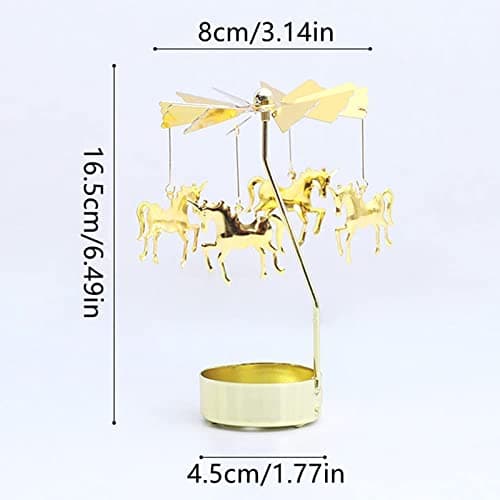 Spinning Candle Holder, Rotating Carousel Tealight Candle Holder, Unique Birthday Gift for Women, Mom, Sister, Friends, Christmas, Valentine's Day (Unicorn) - Thumbnail 6