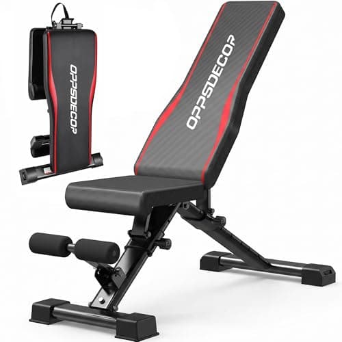 OPPSDECOR Adjustable Weight Bench, ASTM-Certified 900LBS Capacity, 8X4X2 Positions, 18.5" Seat Height, 99% Pre-Assembled Foldable Workout Bench for Home Gym Strength Training, Incline Decline Flat Bench Press (US STOCK) - Image 1