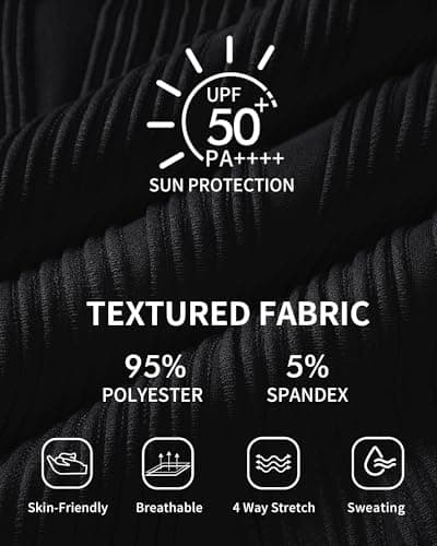 Charmo Textured Slimming 1 Shoulder Bathing Suit for Women One Piece Full Coverage Swimwear Modest Swimsuit 2026 Black S - Thumbnail 6