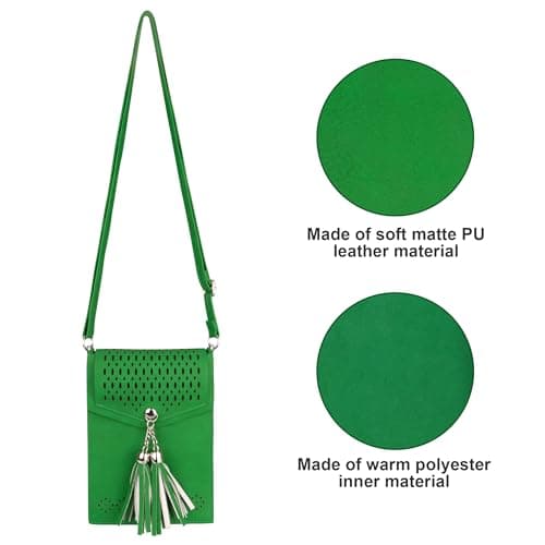 seOSTO Womens Small Crossbody Bag, Tassel Cell Phone Purse Holder Wallet, Purses Gifts for Teen Girls - Thumbnail 6