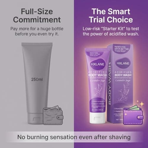 HXLANE Acidified Body Wash， 24H Body Odor Control Better than Soap， pH Balanced Gentle Creamy Formula，Moisturizing Lavender Sage Body Wash Gel，Travel Size - Thumbnail 6
