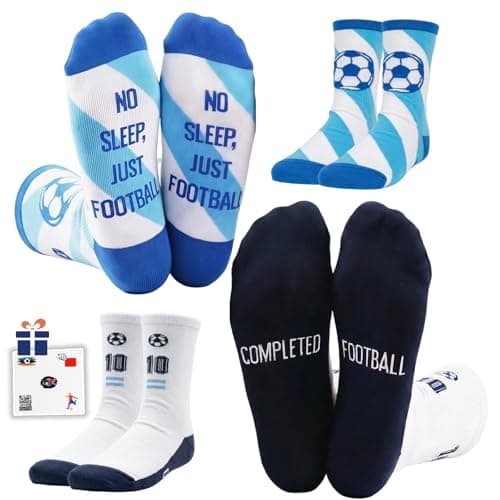 ZAOMENG Funny Socks for Men,Fun Soccer Socks,Novelty Crew Socks,Cool Soccer Gifts for Teens,Youth,Sports Fans and Players,Cotton Socks 2 Pairs - Image 1