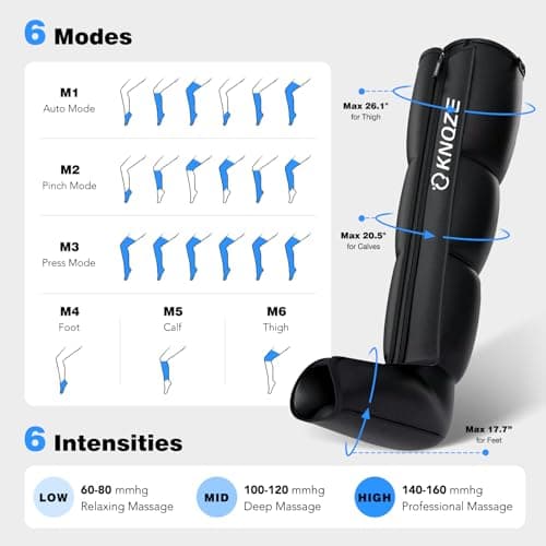 KNQZE Air Compression Recovery System, Foot and Full Leg Recovery Boots with Dynamic Pressure for Fast Therapy, Professional Device for Circulation and Pain Relief - Thumbnail 5