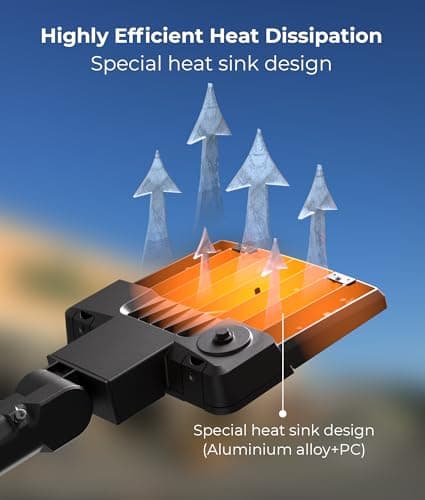 DeerTalk LED Parking Lot Light - LED Street Light 150W 0-10V Dimmable Dusk to Dawn Photocell Pole IP65 Waterproof Mounted Led Street Lights Outdoor for Parking Lot & Stadium - Thumbnail 6