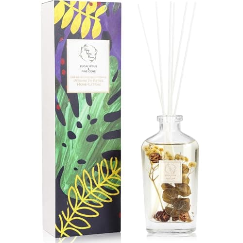 Reed Diffuser Set, Pretty Valley Home Diffuser 140Ml / 4.73 fl OZ Gift Box - Includes Reed Diffuser Sticks, Long Lasting Fragrance Oil and Glass Bottle for Office Living Room Decor (Eucalyptus) - Image 1
