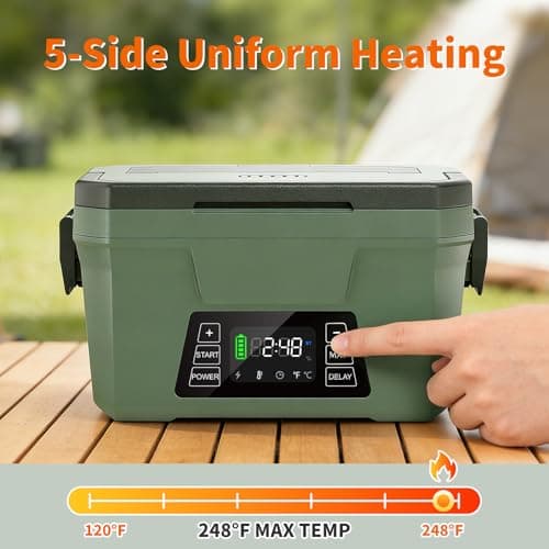 Monteka Cordless Electric Lunch Box for Adults, Rechargeable Heated Lunch Box with Scheduled Heating, Portable Food Warmer with Memory Function & Automatic Keep Warm, Christmas White Elephant Gifts - Thumbnail 4