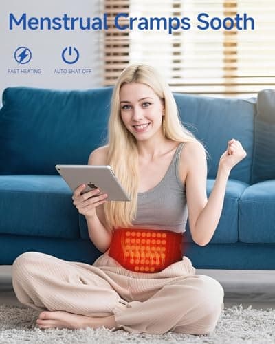 MOTAYU Heating Pad for Back Pain Relief & Period Cramps, 5 Heat Levels & 5 Timer Settings, Auto Stop Function, Targeted Waist/Back Pain Relief, Easy to Use at Home - Thumbnail 4