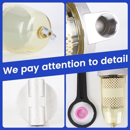 AUIVERED B10-AL 496 Fuel Tank Filter Assembly with Wrench - Replacement for Gasoline and Diesel Water Separate - 30 Micron Max 25 Gpm 150 Psi with 1” NPT Top Cap - Thumbnail 5