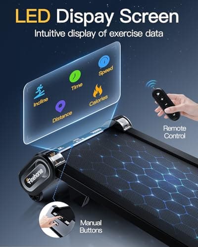 FINEHORSE Walking Pad Treadmill with Auto Incline, 6 in 1 Under Desk Treadmill, 6-Level Incline Treadmills, 2.5HP Portable Treadmills for Home with 330LBS Capacity, LED Display, Remote Control - Thumbnail 6