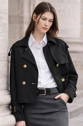 Orolay Cropped Trench Jackets Women's Lightweight Spring Jacket Short Trench Coat Trendy Outfit 2026 - Thumbnail 3