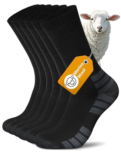 Vanfvok Merino Wool Hiking Crew Socks, Thick Thermal Warm Winter Cushioned Sock For Men & Women, Moisture-Wicking 3 Pairs - Image 1