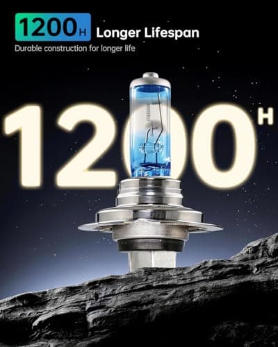 littlelucky H7 Halogen Bulbs, 3800k Warm White Light, 300% Brighter, High Performance 12V/55w Halogen Light for Fog Light, High/Low Beam Replacement Bulb, 1200H Lifespan, Plug&Play 2 Pack - Thumbnail 2
