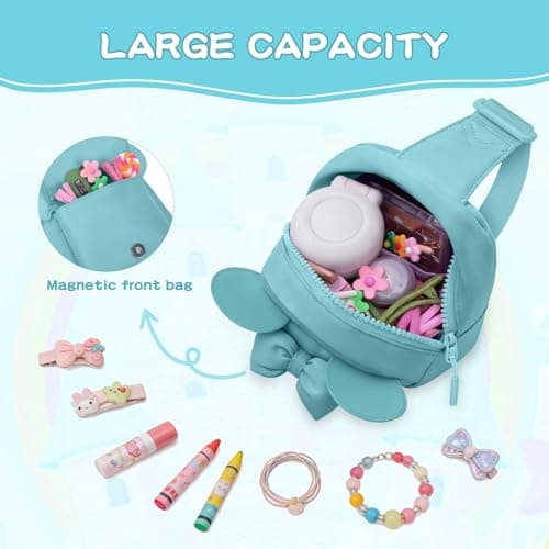 Viverte Birthday Gifts for Girl Easter Gifts Trendy Personalized Initial Crossbody Sling Bag Fanny Packs for Girls for Travel (Icing Blue-V) - Thumbnail 3