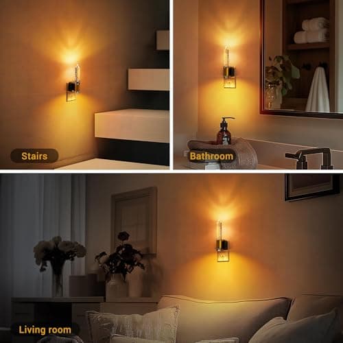 JandCase Night Light, Flameless Candle Night Lights Plug into Wall, Dusk to Dawn Sensor Aesthetic Automatic Nightlight, Dimmable Amber LED Nightlights, Decorative nite light for Adults Bathroom,1 Pack - Thumbnail 5