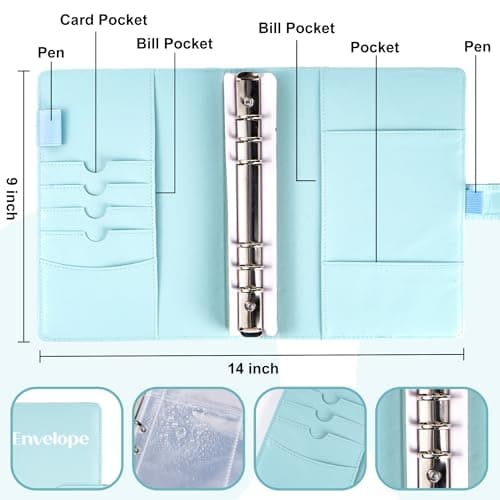 Flying Eagle 100 Envelopes Money‑Saving Challenge, Budget Binder, Blue - Thumbnail 2