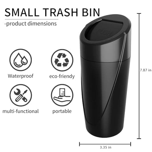 JinzhuxiaGS Car Trash Can with 90 Free Garbage Bags - Waterproof, Lid-Closed, Easy-to-Clean Cup Holder Trash Can, Ideal for Car Organization (Black & Pink Combo, 2-Pack, Perfect for Home, and Travel) - Thumbnail 6