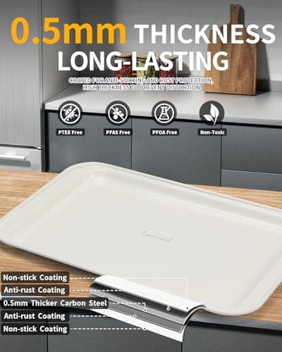 Ymiton Nonstick Baking Pans Set, 19 PCS Stackable Bakeware Sets, Oven Pan Set Includes Baking Tray, Cookie Sheet, Cake Pans, Loaf Pan, Muffin Pan, Silicone Cups - Thumbnail 4