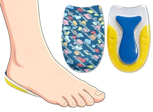 JL-Group Non-Shifting Kids Heel Cups for Sever's Disease Pain Relief, Durable Shock Absorbing Gel Inserts for Active Boys & Girls, Satys in Place for Cleats Sneakers (Navy - 1 Pair, Teen Size 7.5-9) - Image 1