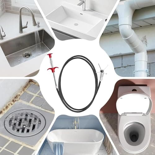 SHUCHUANG 116inch Drain Snake Claw Grabber Pick Up Tool, Flexible Drain Clog Remover, Hair Clog Cleaner for Kitchen Sink, Bathroom Tub, Toilet & Gutter Cleaning - Thumbnail 5