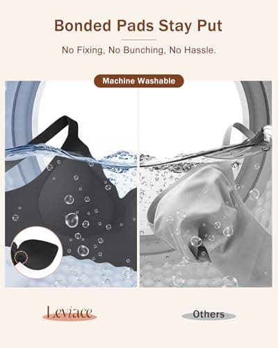 leviace 2 Pack Wireless Jelly Bras for Women with Support, Black/White,XXL - Thumbnail 5