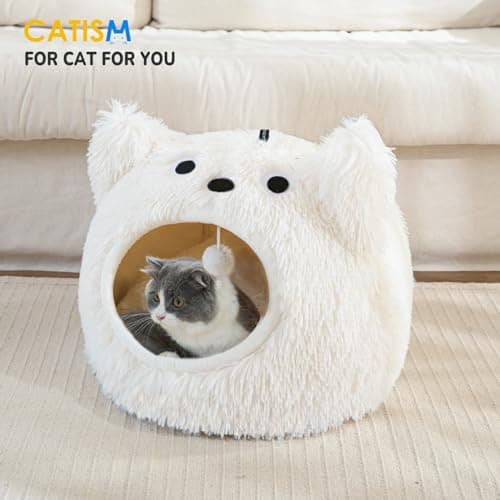 CATISM Cat Bed, Cat Beds for Indoor Cats, Cats Bed Cave for Indoor, Cozy Hooded Beds with Soft Cushion, Removable Washable - Thumbnail 6