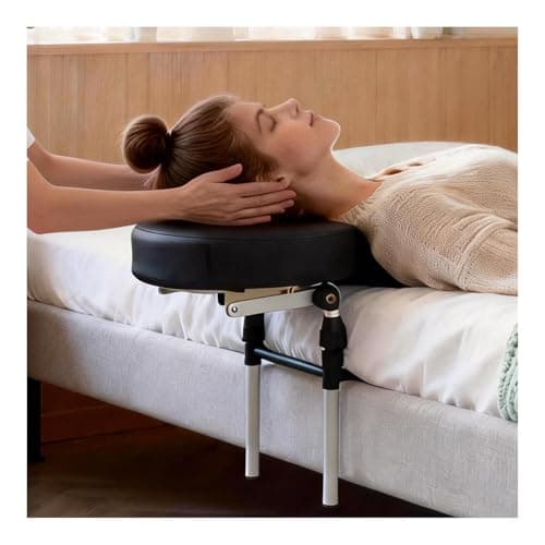 Massage Head Rest for Bed At Home Mattress,Adjustable Face Cradle Pillow for Bed,Face Down Pillow After Eye Surgery,Portable Massage Pillow Face Cradle for Masseur Couple (Black,Adjustable 6-17 in) - Image 1