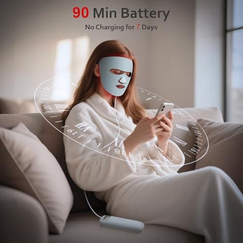 Red Light Therapy for Face,Red Light Mask with 850nm NIR, 4 Light Modes LED Light Therapy Mask,3D Stylish LED Mask Skin Care at Home,Valentines & Mother's Day Gift Idea for Women Mom Wife - Thumbnail 5