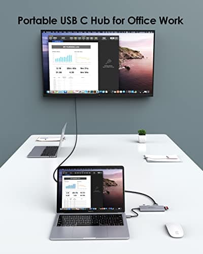 LENTION USB C Hub with 4K HDMI, 3 USB 3.0, SD/Micro SD 3.0 Card Reader, Compatible 2025-2016 MacBook Pro, 2025-2018 Mac Air/Surface, Chromebook, iPhone15 or More, Stable Driver Adapter (Space Gray) - Thumbnail 4