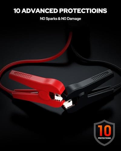 BOOKOO Car Battery Jump Starter 4500A,Portable Car Jump Starter for Upto 10L Gas and 8L Diesel Engines,12V Jump Box with Jumper Cables,USB QC3.0,128W DC,LED Light - Thumbnail 6