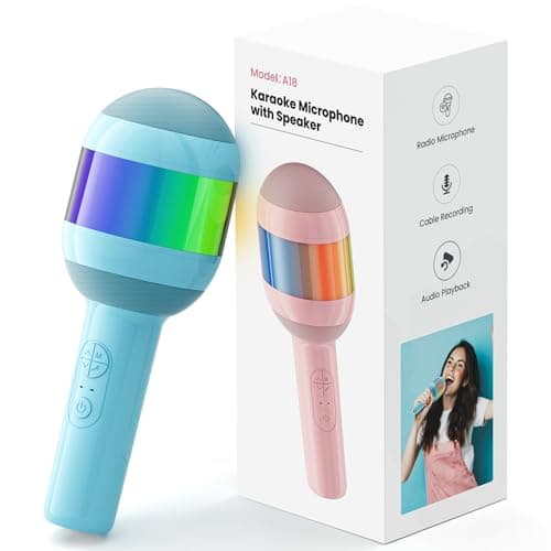 Wireless Karaoke Machine Portable Bluetooth Microphone with LED Light
