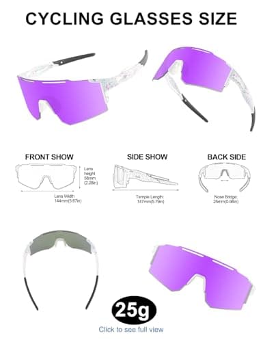 OULAIQI Cycling Sunglasses for Cycling Men Women Baseball Glasses 1 Lens - Thumbnail 5