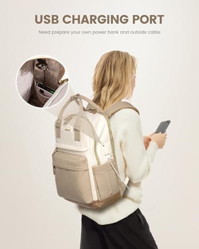 LOVEVOOK Travel Laptop Backpack Women, 17.3 Inch Anti-theft Laptop Bag with USB Port, Fashion Waterproof Computer Backpacks Teacher Nurse Backpack Purse for College School Work - Thumbnail 4
