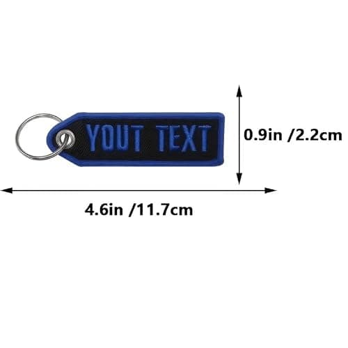 Custom Embroidered Text Keychain Personalized Name Tag for Keys Backpack Luggage - Thumbnail 5